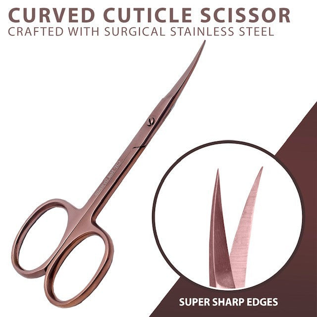 Curved Cuticle Scissors Rose Gold