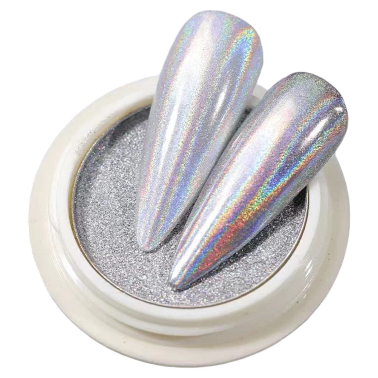 silver holo nail gel