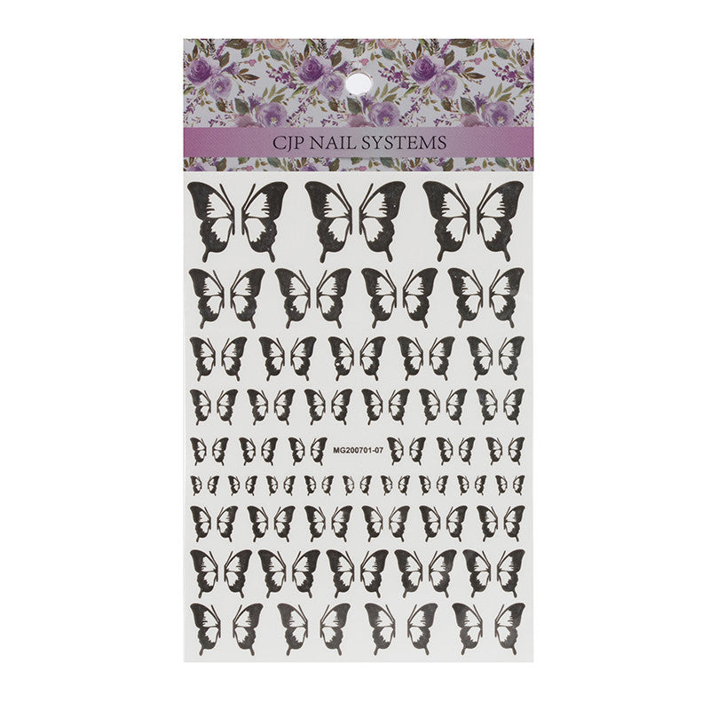 Jet Black Butterflies Stickers