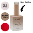 Hema Free nail gel bottle with red nail polish shade