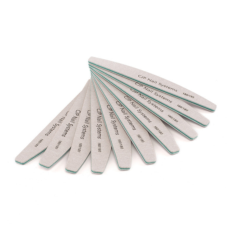 Half Moon Nail File 180/180 Grit 10 Pack