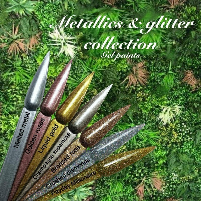 Metallics & Glitter Gel Paint Bundle X 7