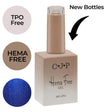 Hema Free gel nail polish bottle in Midnight blue shade with blue color dot