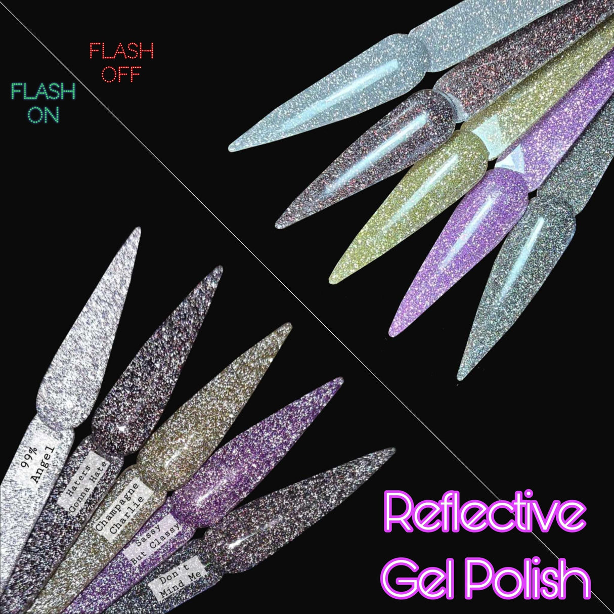 x 5 Reflective/Flash Gel Polishes