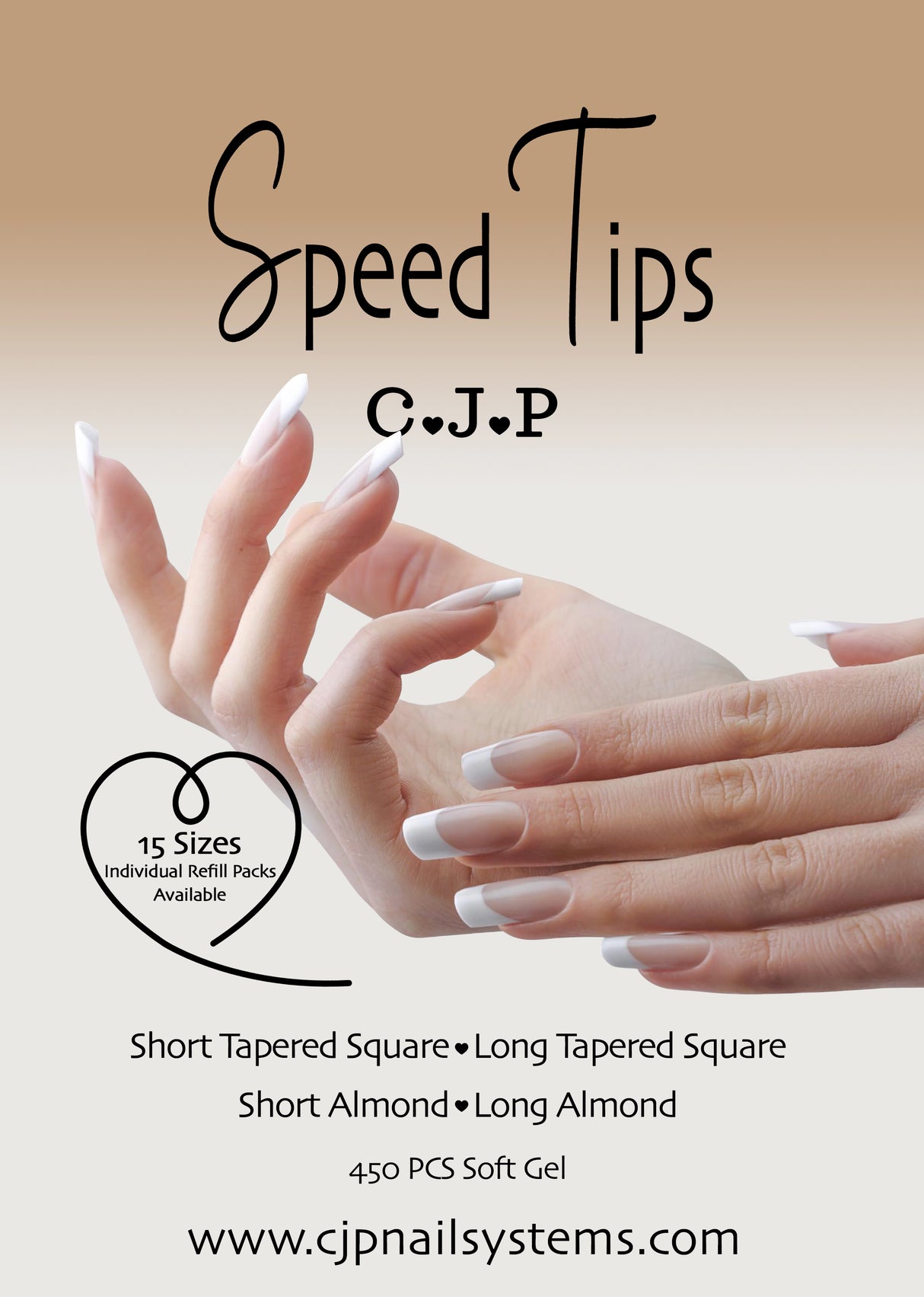 Soft Gel Speed Tips  (Various Shapes - Full Cover)