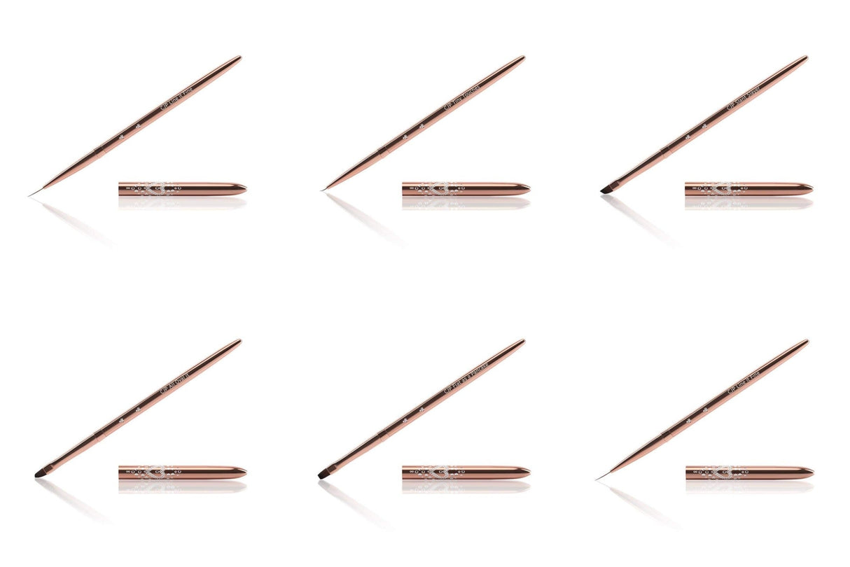 Nail Art Brush Collection x5 Rose Gold