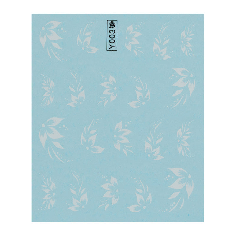 White Edge Flower Water Decals