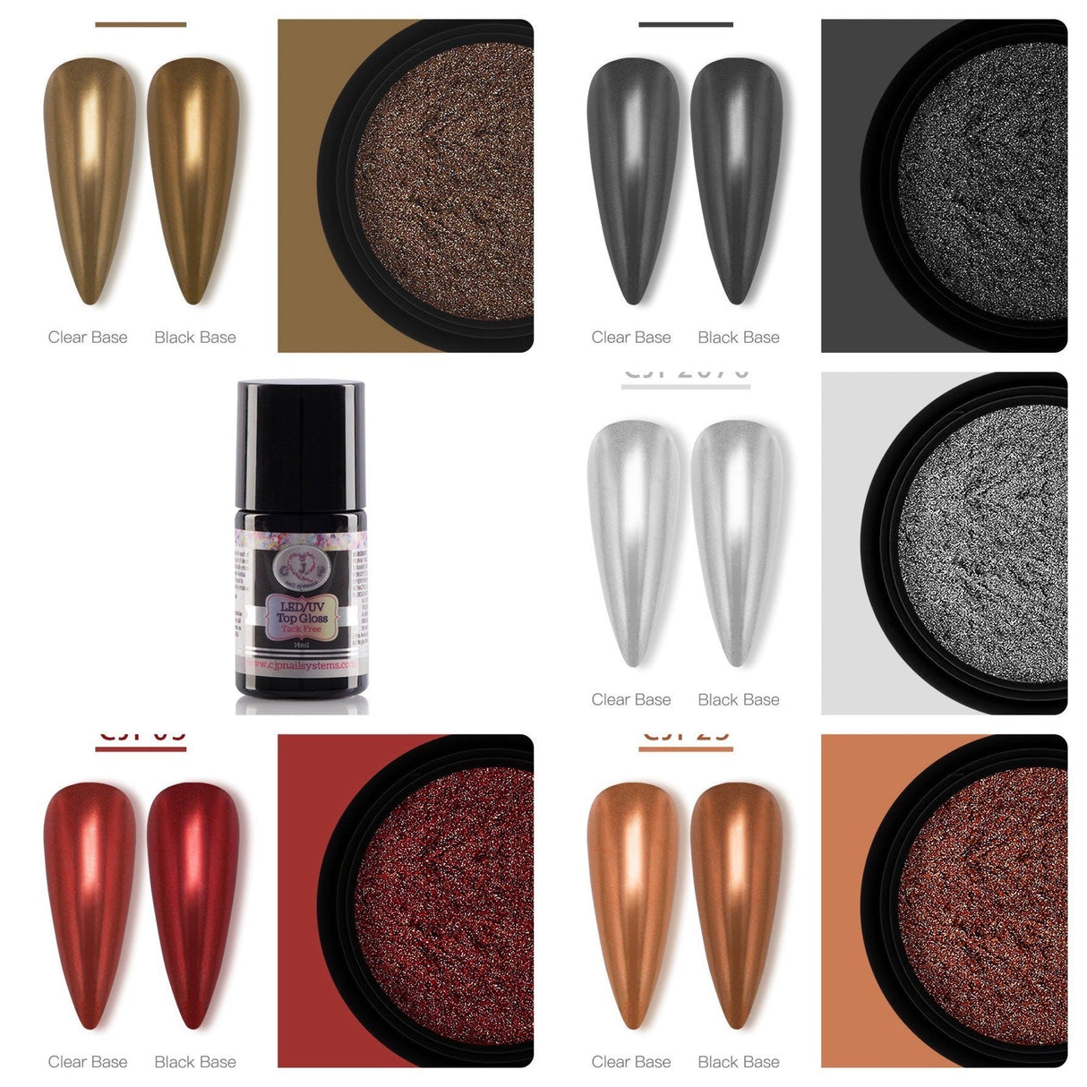 Glam Powder  x5-Free LED/UV Top Gloss